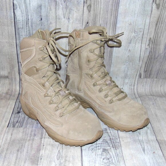 CONVERSE Stealth 8” Desert Tan Composite Toe Side Zip Boots Mens Size 10.5 Wide